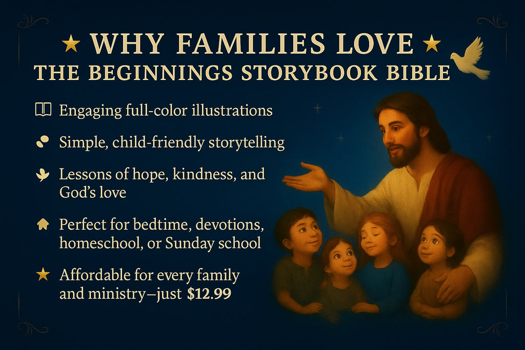 The Beginnings Storybook Bible: Gentle retellings of Old & New Testament stories for kids